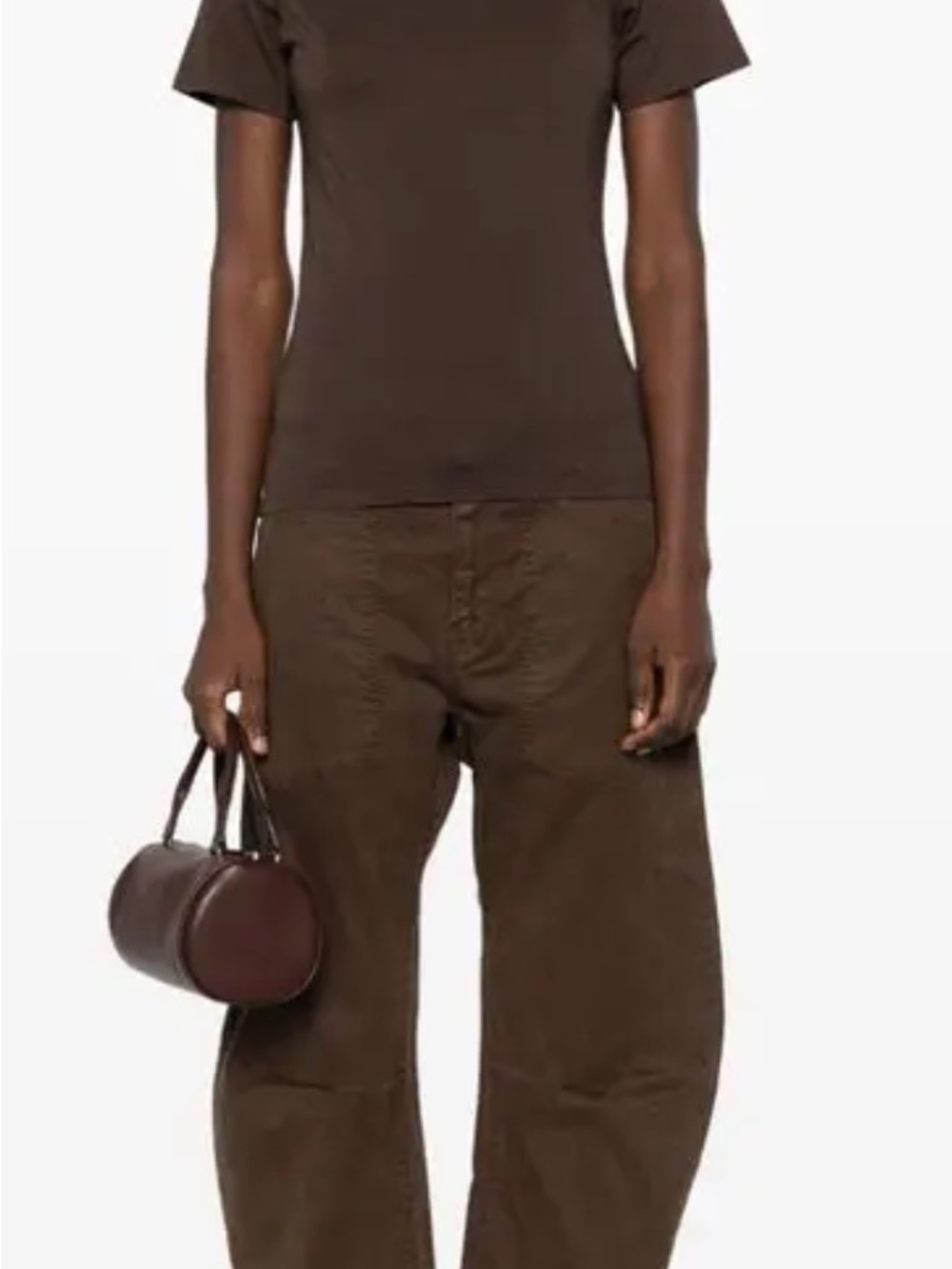 Nili Lotan Wide-Leg Cotton Pants in Chocolate Brown